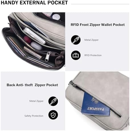 POIUGOYA Trendy Vegan Leather Crossbody Purse for Women, Travel Compatible with Built-in Wallet Medium Size