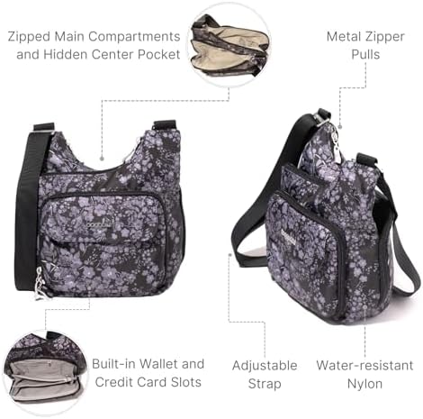 Baggallini Womens Criss Cross 10x11 Crossbody Bag for Fashion Ladies, Stylish and Practical, Daily Use, High-Quality Lea