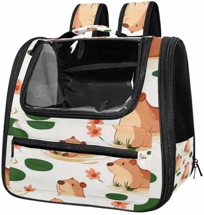 Capybara Pet Soft Sided Travel Carrier for Cats and Puppies, Portable and Comfortable, Perfect for Airlines and Car Trip