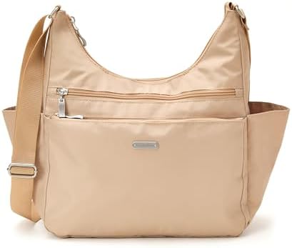 Baggallini Essential Hobo Handbag for Women W/RFID Protection Lightweight Travel Purse Handbag Crossbody Bag