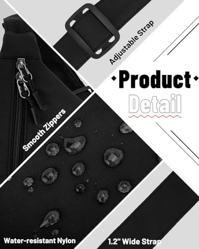 Trendy Crossbody Sling Bag for Women Men: Crescent Bag with Adjustable Strap, 2 Zippers, Lightweight