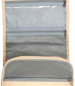 Portable Hanging Organizer for Travel-Sized Toiletries for Men and Women - Waterproof Foldable Makeup Bag with 3 Compar