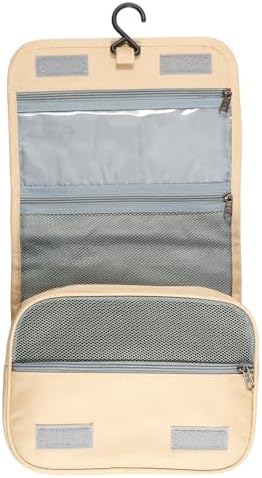 Portable Hanging Organizer for Travel-Sized Toiletries for Men and Women - Waterproof Foldable Makeup Bag with 3 Compar