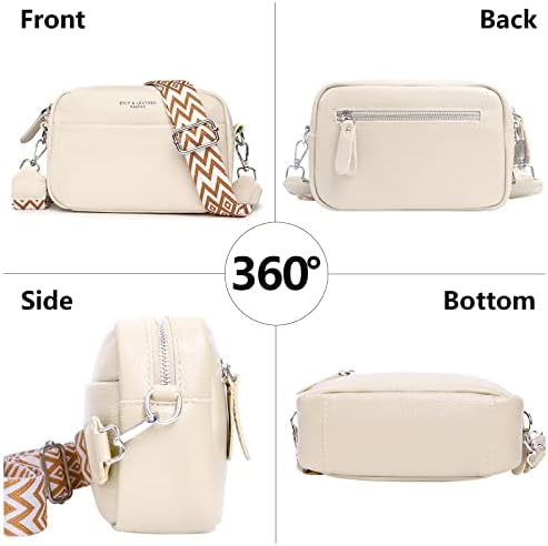 Women Genuine Leather Crossbody Bag for Everyday Use | Trendy Design Wide Strap Crossbody Bag | Camera Crossbody Purs