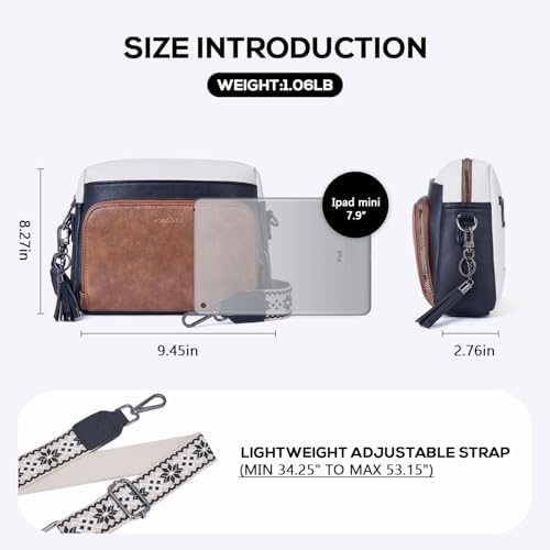 POIUGOYA Trendy Vegan Leather Crossbody Purse for Women, Travel Compatible with Built-in Wallet Medium Size