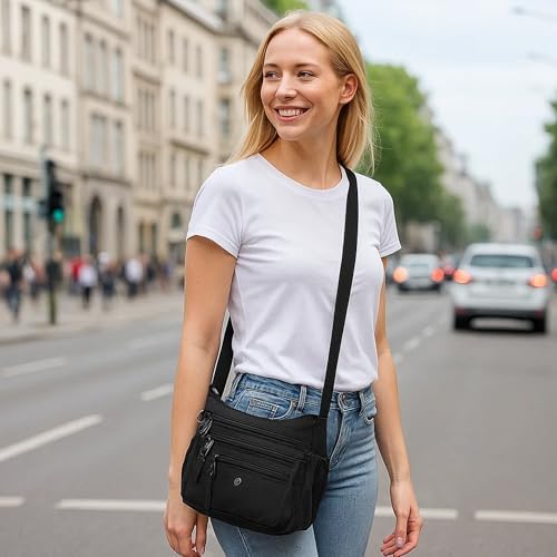 AOCINA Women's Lightweight Multi-Pocket Crossbody Bags for Everyday Use | AOCINA Nylon Messenger Shoulder Handbags for