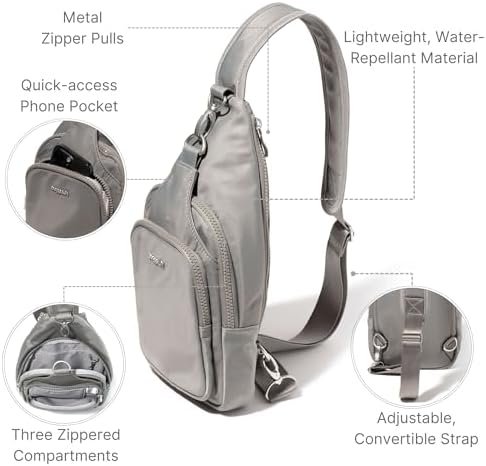 Baggallini Central Park Sling Leather Shoulder Bag for Women | Baggallini Central Park Sling Crossbody Bag for Men | Ba