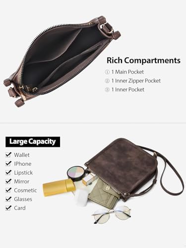 Westbronco Crossbody Bag for Women Vegan Leather Wallet Purses Satchel Shoulder Bags Small Size Westbronco Crossbody Bag