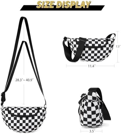 GASSDA Crossbody Bags for Women Crescent Bag Nylon Sling Bag Purse with Adjustable Strap Global Recycled Standard Daily