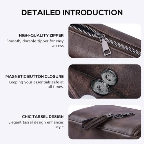 POIUGOYA Trendy Vegan Leather Crossbody Purse for Women, Travel Compatible with Built-in Wallet Medium Size