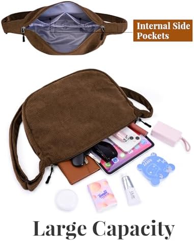 Trendy Crossbody Sling Bag for Women Men: Crescent Bag with Adjustable Strap, 2 Zippers, Lightweight