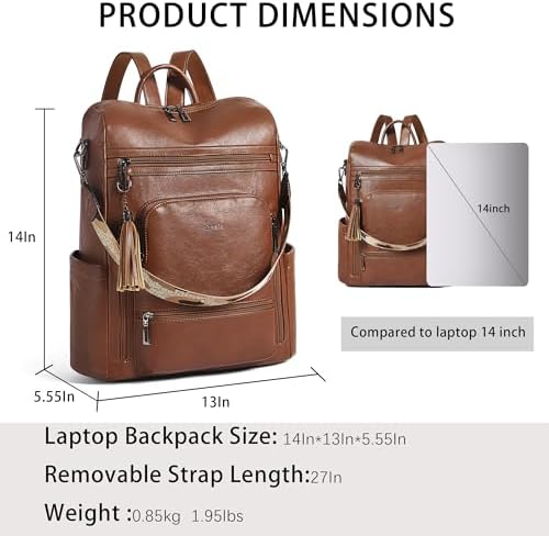 Shrrie Vegan Leather Women's 15.6 Inch Laptop Backpack for Work and Travel | Shrrie Vegan Leather Women's Laptop Backpa