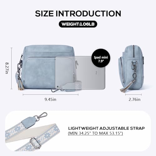 POIUGOYA Trendy Vegan Leather Crossbody Purse for Women, Travel Compatible with Built-in Wallet Medium Size