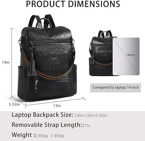 Shrrie Vegan Leather Women's 15.6 Inch Laptop Backpack for Work and Travel | Shrrie Vegan Leather Women's Laptop Backpa