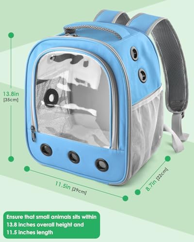 Portable Guinea Pig Carrier Backpack for Pet Bunny Chinchilla Outgoing with Water Bottle Holder & Detachable Pad (Pink)