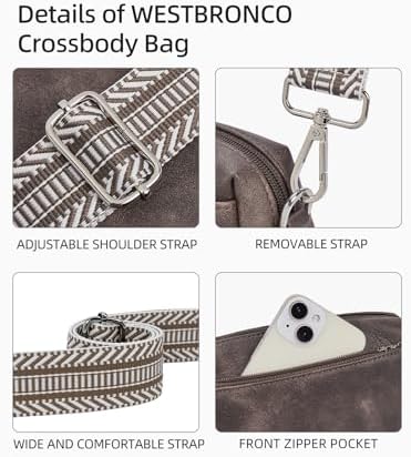 WestBronco Small Crossbody Bags for Women, Shoulder Handbags, Satchel Purse with Adjustable Strap WestBronco Small Cro