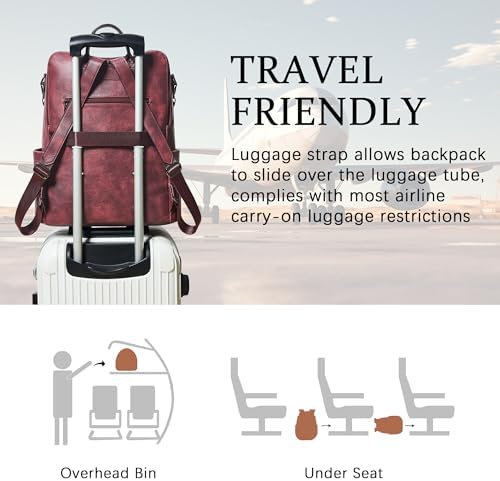 Shrrie Vegan Leather Women's 15.6 Inch Laptop Backpack for Work and Travel | Shrrie Vegan Leather Women's Laptop Backpa