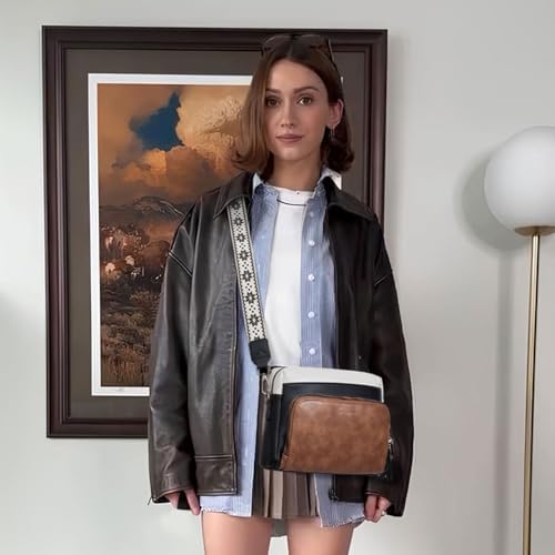 POIUGOYA Trendy Vegan Leather Crossbody Purse for Women, Travel Compatible with Built-in Wallet Medium Size