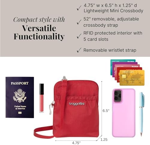 Baggallini Bryant Pouch Small Crossbody Bag for Women - Lightweight Crossbody Pouch - Perfect Phone Purse