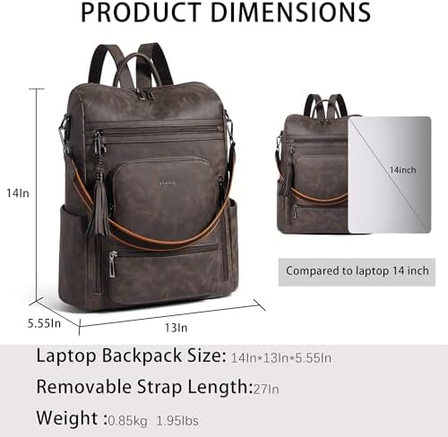 Shrrie Vegan Leather Women's 15.6 Inch Laptop Backpack for Work and Travel | Shrrie Vegan Leather Women's Laptop Backpa