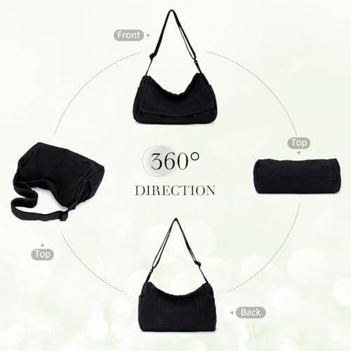 SUKUTU Canvas Messenger Bag for Women and Men Casual Crossbody Shoulder Bag Unisex Travel Work Hobo Bag SUKUTU Canvas