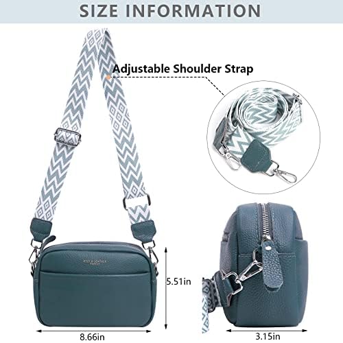 Women Genuine Leather Crossbody Bag for Everyday Use | Trendy Design Wide Strap Crossbody Bag | Camera Crossbody Purs