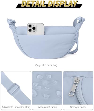 GASSDA Crossbody Bags for Women Crescent Bag Nylon Sling Bag Purse with Adjustable Strap Global Recycled Standard Daily