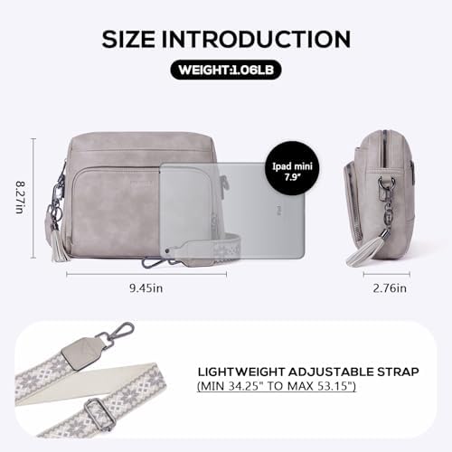 POIUGOYA Trendy Vegan Leather Crossbody Purse for Women, Travel Compatible with Built-in Wallet Medium Size