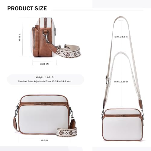 POIUGOYA Trendy Vegan Leather Crossbody Purse for Women, Travel Compatible with Built-in Wallet Medium Size