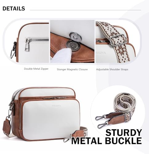 POIUGOYA Trendy Vegan Leather Crossbody Purse for Women, Travel Compatible with Built-in Wallet Medium Size