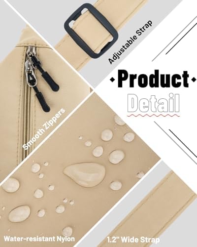 Trendy Crossbody Sling Bag for Women Men: Crescent Bag with Adjustable Strap, 2 Zippers, Lightweight