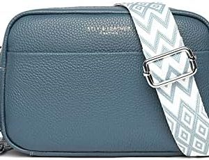 Women Genuine Leather Crossbody Bag for Everyday Use | Trendy Design Wide Strap Crossbody Bag | Camera Crossbody Purs