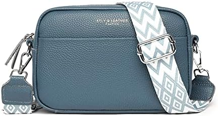 Women Genuine Leather Crossbody Bag for Everyday Use | Trendy Design Wide Strap Crossbody Bag | Camera Crossbody Purs