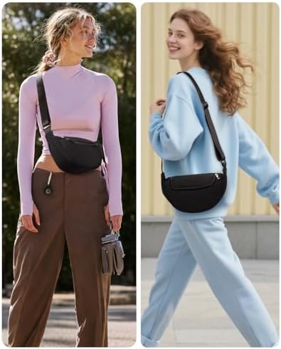 GASSDA Crossbody Bags for Women Crescent Bag Nylon Sling Bag Purse with Adjustable Strap Global Recycled Standard Daily