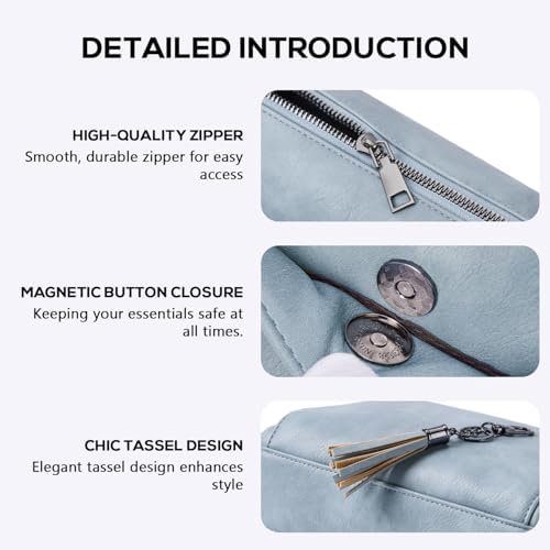 POIUGOYA Trendy Vegan Leather Crossbody Purse for Women, Travel Compatible with Built-in Wallet Medium Size