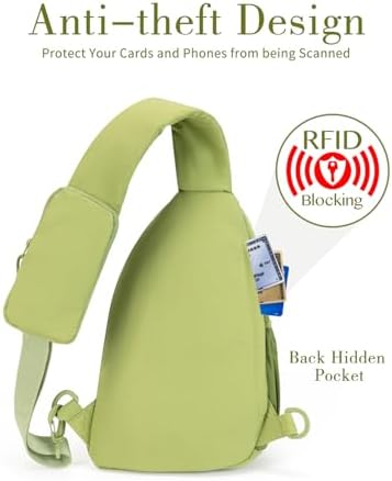 Ecosmile Women Nylon Crossbody Bag Anti-theft RFID Blocking Pocket Adjustable Shoulder Strap