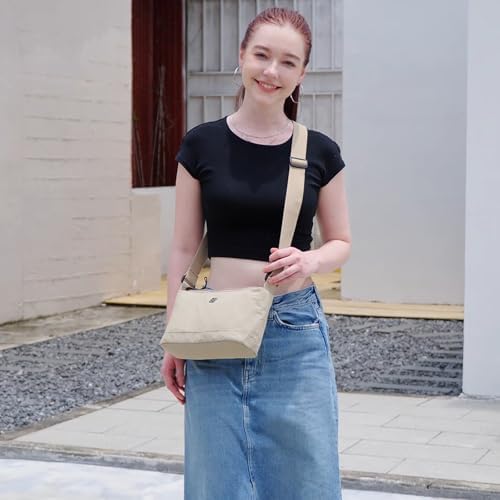 Eslcorri Women Small Shoulder Bag Nylon Simple Zipper Purse Lightweight Casual Mini Bag Eslcorri Women Casual Small Cros