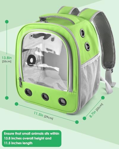 Portable Guinea Pig Carrier Backpack for Pet Bunny Chinchilla Outgoing with Water Bottle Holder & Detachable Pad (Pink)
