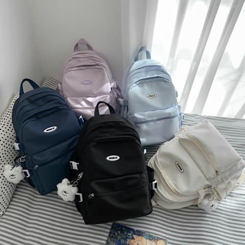 Kawaii Waterproof Backpack for Women Dark Blue