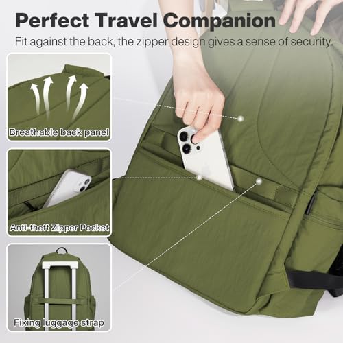 Mixi Outdoor Lightweight Backpack for Women Men Casual Carry On Laptop Travel Bookbag, Water Resistant Durable Hiking Ba