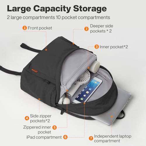 Mixi Outdoor Lightweight Backpack for Women Men Casual Carry On Laptop Travel Bookbag, Water Resistant Durable Hiking Ba