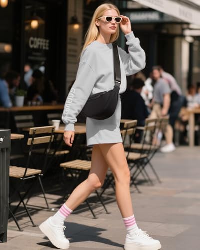 GASSDA Crossbody Bags for Women Crescent Bag Nylon Sling Bag Purse with Adjustable Strap Global Recycled Standard Daily