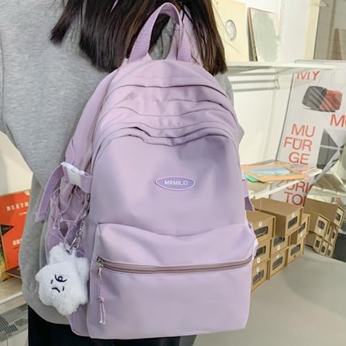 Kawaii Waterproof Backpack for Women Dark Blue