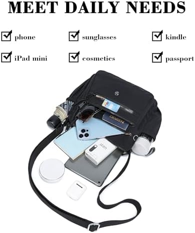 AOCINA Women's Lightweight Multi-Pocket Crossbody Bags for Everyday Use | AOCINA Nylon Messenger Shoulder Handbags for