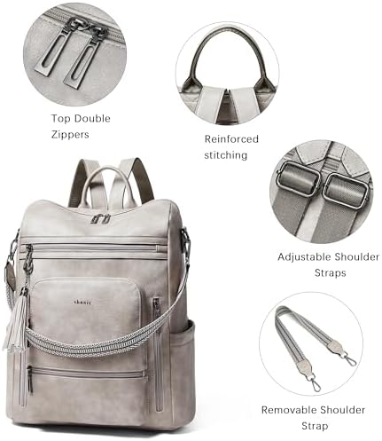 Shrrie Vegan Leather Women's 15.6 Inch Laptop Backpack for Work and Travel | Shrrie Vegan Leather Women's Laptop Backpa