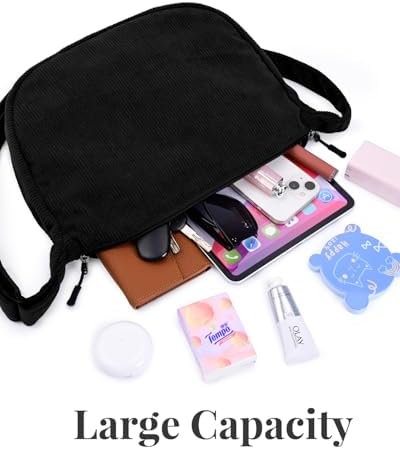 Trendy Crossbody Sling Bag for Women Men: Crescent Bag with Adjustable Strap, 2 Zippers, Lightweight