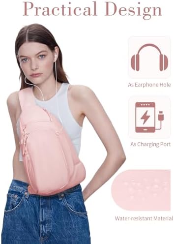 Ecosmile Women Nylon Crossbody Bag Anti-theft RFID Blocking Pocket Adjustable Shoulder Strap