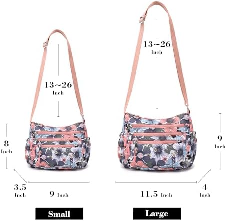 AOCINA Women's Lightweight Multi-Pocket Crossbody Bags for Everyday Use | AOCINA Nylon Messenger Shoulder Handbags for