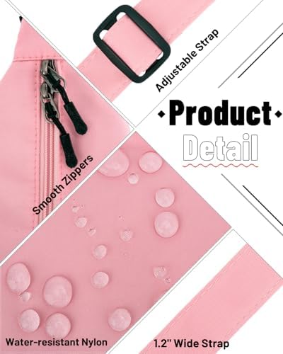 Trendy Crossbody Sling Bag for Women Men: Crescent Bag with Adjustable Strap, 2 Zippers, Lightweight