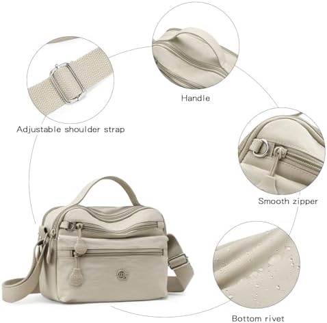 Eslcorri Women Small Shoulder Bag Nylon Simple Zipper Purse Lightweight Casual Mini Bag Eslcorri Women Casual Small Cros